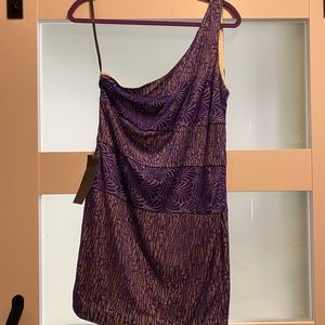 BEBE purple 1 shoulder dress